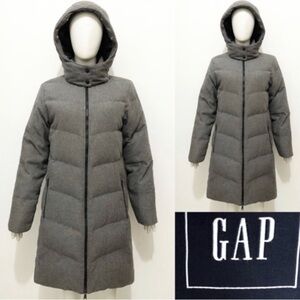 Gap Puffer Coat Long 90% Down Grey SMALL